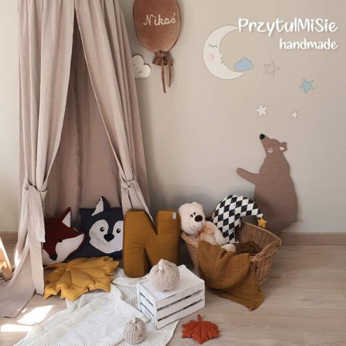 baldachim len bezowy