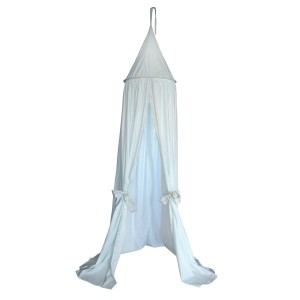 Baldachim Bawełniany Mięta i różowe ptaszki