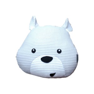 Poduszka Miś szary wafel 