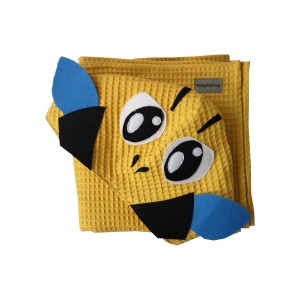 Ręcznik z kapturkiem dla dzieci, wafel Pszczółka  (3 rozmiary)