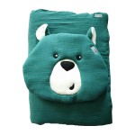 Pościel muślinowa dla dzieci Miś Zielony (5 rozmiarow)  