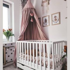 Baldachim bawełniany brudny pastelowy róż cappuccino