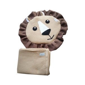 Poduszka dla dzieci Lew wafel beżowa